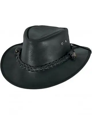 £14.99 • Buy Leather Cowboy Western Style Australian Bush Hat - Black