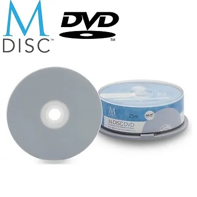 25 Pack Millenniata M-Disc DVD 4.7GB 4X White Inkjet Printable Recordable Disc • $89.99