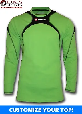 Lotto Youth Junior Size Football Goalkeeper Shirt Green Black • £14.99