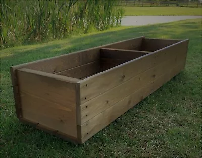 £55.99 • Buy Wooden Planter Boxes Garden Flower Pot Vegetable Herb Grow Outdoor Trough Long 
