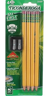 Dixon Ticonderoga My First Pencil Set With Sharpener 33309 2 Pack • $11.99