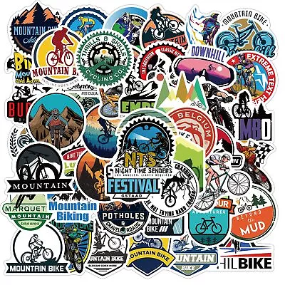 50pcs Mountain Bike Stickers Waterproof Vinyl MTB Stickers Decals For Water ... • $14.84