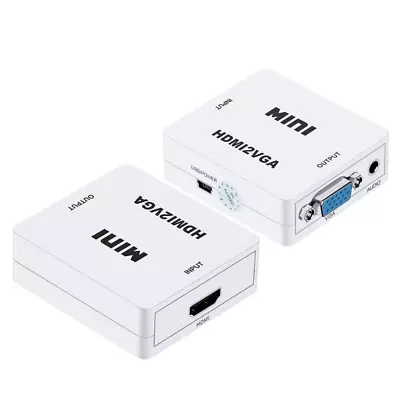 HDMI To VGA Mini Full HD Video 1080P Audio Converter Adapter For PC TV Monitor • $12.92