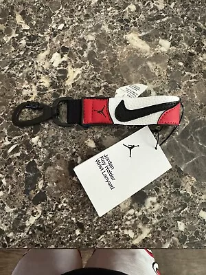 Nike Air Jordan Leather Chicago Key Holder Keychain  Red/White/Black Lanyard • $39.99