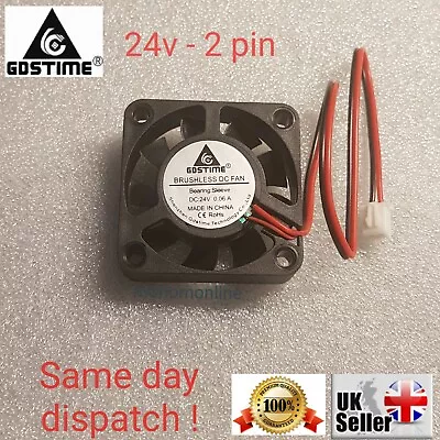 24V 2Pin 40mm 40x40x10mm Brushless PC Computer CPU Case Cooling Fan UK Stock • £4.99