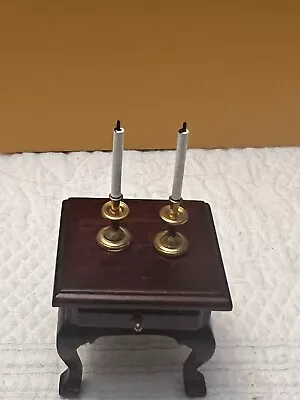 Vintage Dollhouse Miniature Set Of Brass Candle Sticks W/ Faux Candles. 1980’s • $4.99
