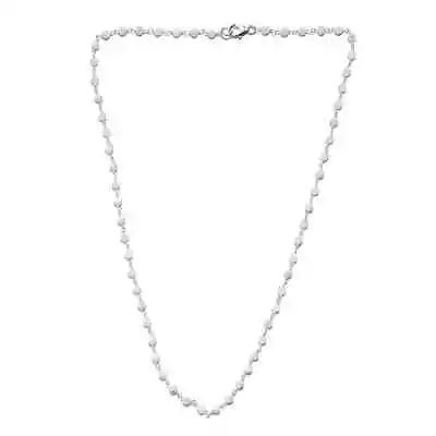 Platinum Over Rainbow Moonstone Necklace 925 Sterling Silver Gift Size 20  Ct 27 • $16.38