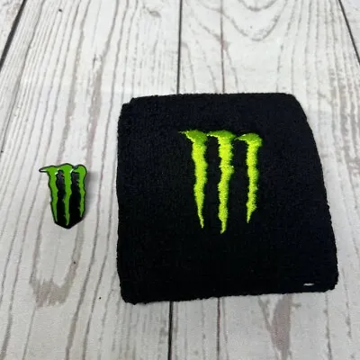 Monster Energy Drink Logo Sweatband Wristband And Lapel Tie Pin Green Black • $14.99