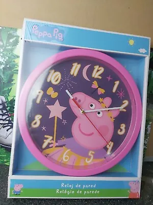 £11.99 • Buy Licensed Peppa Pig Wall Clock Unisex Kids Xmas Gift Analog Time Teacher 3+Y