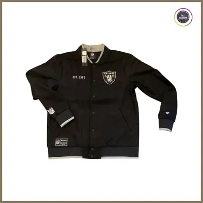 Las Vegas Raiders NFL Fanatics Black Lettermen Varsity Jacket - 2XL • £90