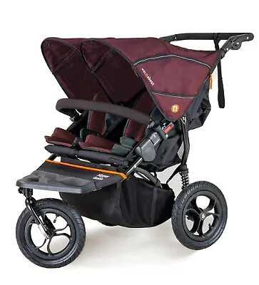 Out N About Nipper Double Pushchair V5 Brambleberry Red With Basket & Raincover • £645