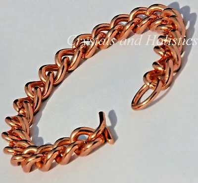 Non Magnetic Mens Solid Copper CHAIN LINK Therapy Bracelet Relief Arthritis ( X) • £12.99