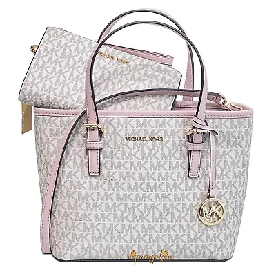 Michael Kors Jet Set Carryall Tote XS Vanilla Powder Blush Bag + Wallet Set • $185.95