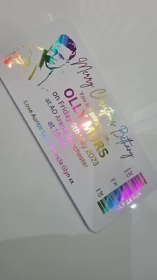 OLLY MURS CONCERT TOUR Ticket Gift FOILED Occasion Birthday Surprise Metallic  • £6.99