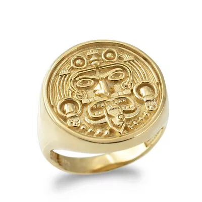 10K Yellow Gold Aztec Mayan Sun Ring • $599.99