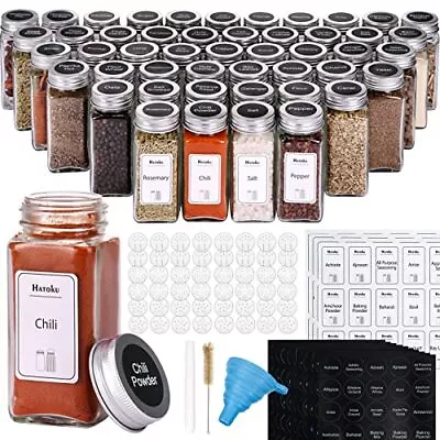 Glass Spice Jars 48pcs Empty Square Spice Bottles 4oz Seasoning Containers W... • $38.64