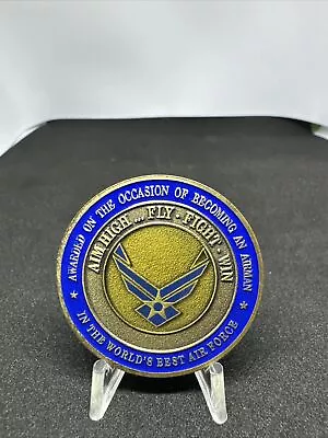 U.S Air Force Airman Award - Aim High...Fly Fight Win Challenge Coin C9 • $15