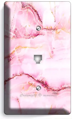 Pink Italian Marble Look Phone Telephone Wall Cover Plate Room Bathroom Hd Decor • $20.23