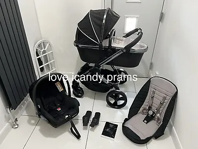 ICandy Peach 5 Beluga🖤 On Phantom Chassis Full Travel System With New Car Seat • £435