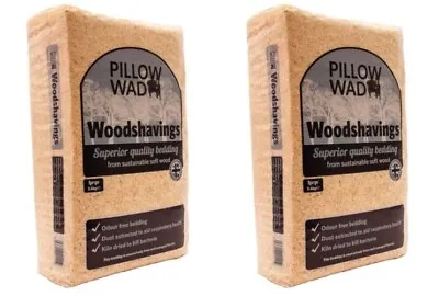 2x Pillow Wad Wood Shavings Animal Bedding Kiln Dried Bales Dust Bacteria 3.6kg • £17.99