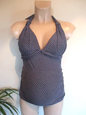 Seraphine Maternity Navy White Spot Tankini Swimming Costume Size S 8-10 • £17.50