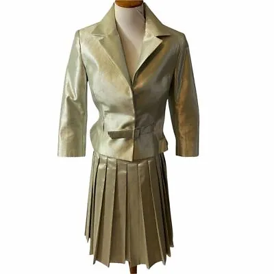 Vintage Martin Grant Paris Gold Metallic Skirt Suit Set • $178