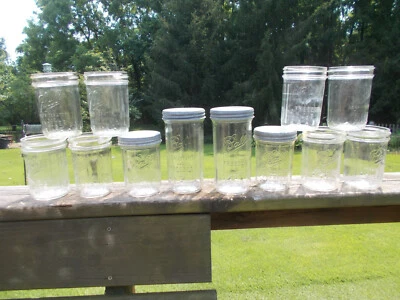 $120 • Buy Lot Of 10 Clear Vintage Ball Refrigerator And Freezer Jars With 4 Zinc Lids