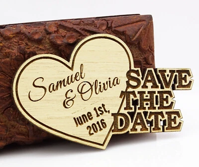 20 Personalized Wedding Magnets Rustic Wedding Save The Date Cards-D4X • $81.39