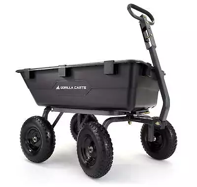 Gorilla Carts GOR6PS 1200-lb. Heavy-Duty Poly Dump Cart 13  Tires • $161.92