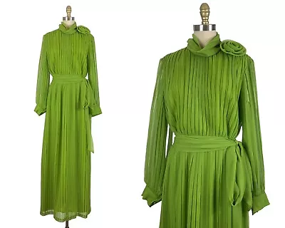 1960s Gown - 1960s Chiffon Gown - Miss Elliette Gown - Size Large • $135