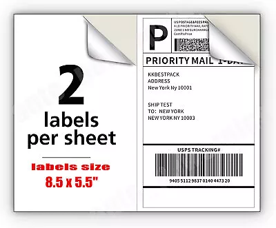 220-11000 Shipping Labels 8.5 X 5.5  Half Sheets Blank Self Adhesive 2 Per Sheet • $0.99