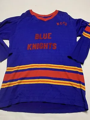 Vintage 80s NCPD Blue Knights Motorcycle Club Hockey Jersey Biker Police Size M • $34.99