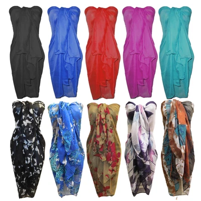 £4.99 • Buy Ladies Sexy Beach Dress Wrap Sarong Bikini Cover Up Swimwear Kaftan