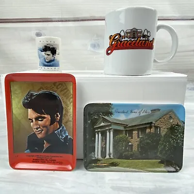 Elvis Presley Lot Coffee Mug Cup Jewelry Coin Tray Toothpick Holder Graceland • $19.99