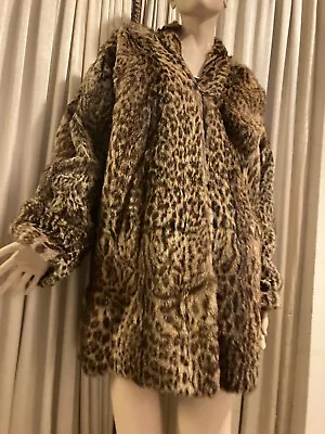 $495 • Buy Vintage 1950s Geoffrey’s Cat Fur Cheetah Leopard Jacket Coat ML