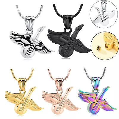 Musical Instrument Cremation Necklace Guitar Urn Necklace For Ashes • $12.31