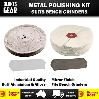 150MM Buffing Polishing Kit For Bench Grinder Polisher Metal Aluminium Alloys • $93.95