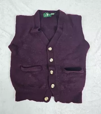 Vintage Mens Wool Vest Hunt Club Large Purple • $24.96