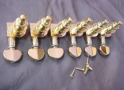 Elec Guitar Locking Machineheads 6 In A Line Gold Tuners • $45.52