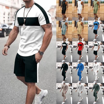 £16.59 • Buy Mens Summer Sport Set 2PCS T-Shirts & Shorts Tracksuit Casual Sweatsuit Outfit