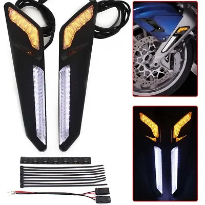 Motorcycle LED Fork Mounted Driving Lights For Honda GL1800 GoldWing Tour '18-21 • $80.83