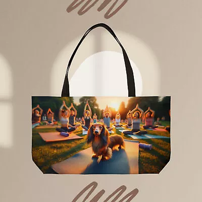 Zen Dachshund Yoga Weekender Tote Bag • $30.65