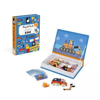 Janod Magnetic Racers Book - Kid's Car And Vehicle Travel Magnet Play Book  • £21.37