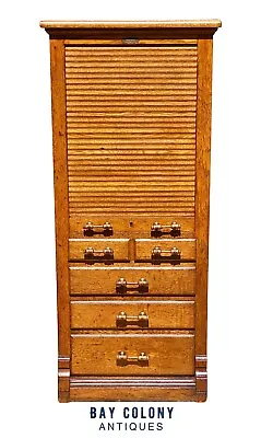 20th C Antique Industrial Oak Harvard Dental Cabinet / File Cabinet • $4275