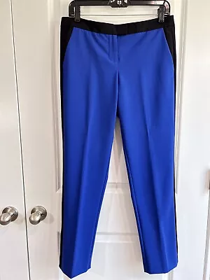 Vince Camuto Womens Pant Size 4 Blue Black Tux Stripe • $19.90