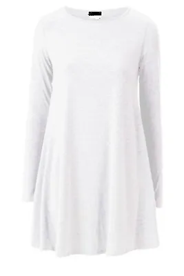 Women Ladies Long Sleeve Swing Dress Flared A Line Skater Dress Top Size 8-26  • £8.99