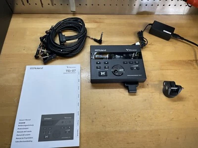 $395 • Buy Roland TD-07 V-Drum Module W/Mount, Wiring Harness, Manual & Power Z7M3599 Mint!