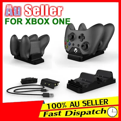 2USB XBOX ONE Rechargeable Battery Dual Controller Charger Dock Compatible • $18.72