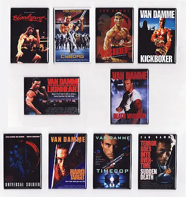 VAN DAMME MOVIE POSTER MAGNETS W/ KICKBOXER BLOODSPORT TIMECOP CYBORG & MORE! • $31.99