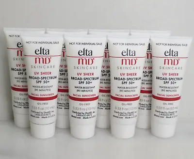 Elta Md Uv Sheer Spf 50+ Facial Sunscreen 0.33 Oz Travel Size Lot Of 8 • $40